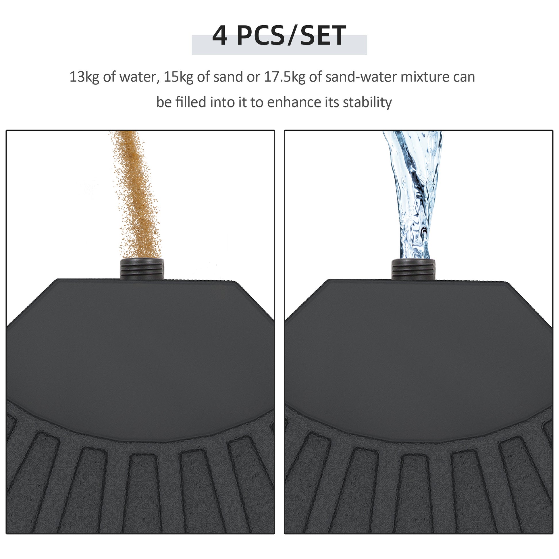 Set of 4 Umbrella Base Weights Outdoor Parasol Holder for Cross Base Portable