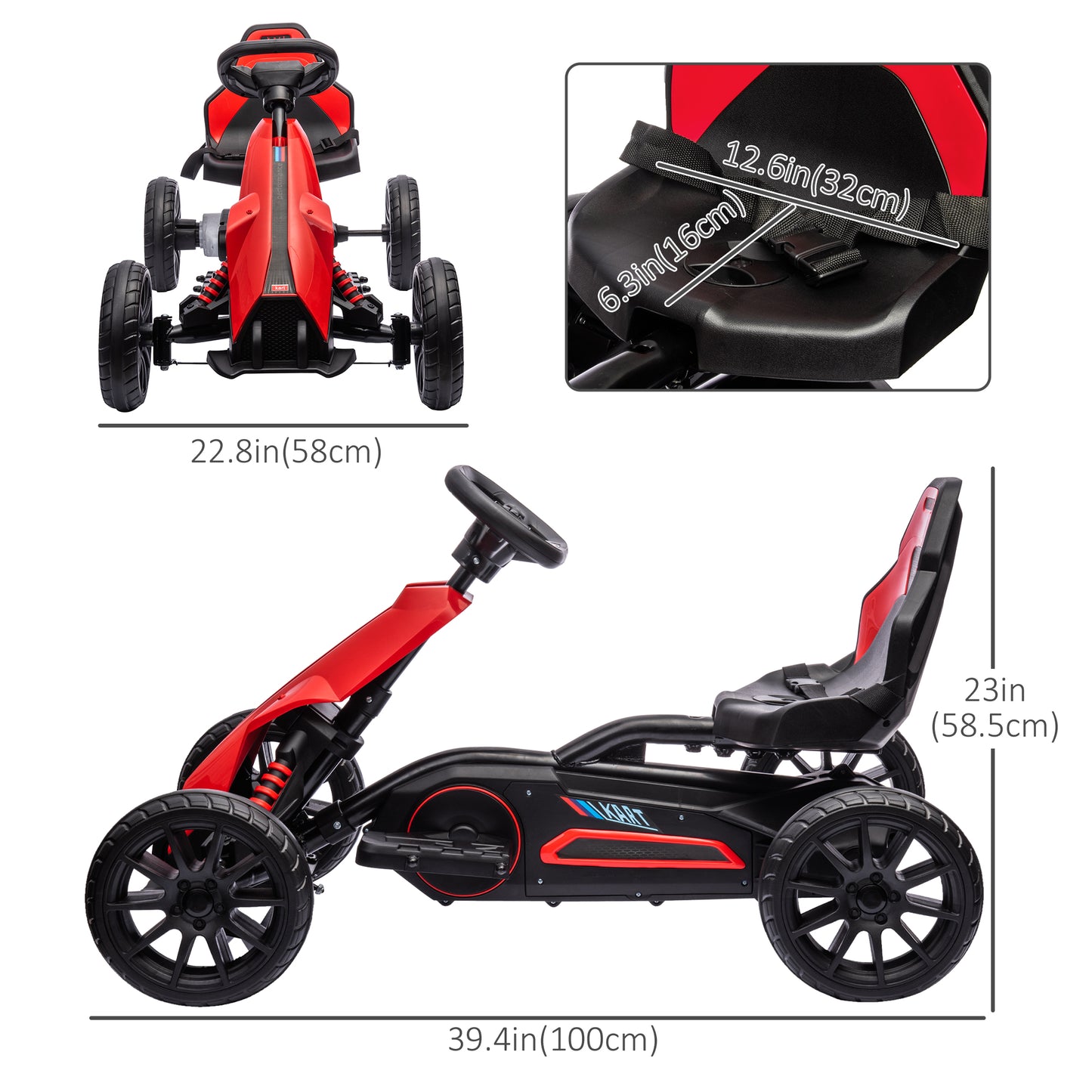 VarietyKart 12V 7AH Electric Go Kart, Outdoor Racer Car for Kids, with Forward Backward, Adjustable Speed, Ages 3-8 Year