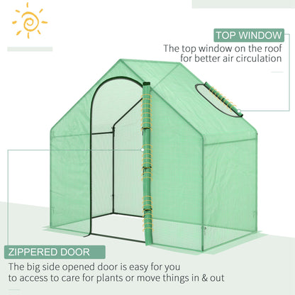 6 x 3.3 x 5.5ft Walk-in Garden Greenhouse with Door & Top Window, Portable Mini Greenhouse for Plants Flowers Herbs Toma