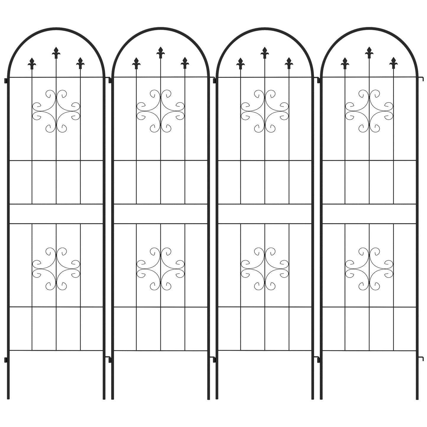 Metal Trellis Set of 4, Garden Trellis for Climbing Plants Support Frames, Arrow Design