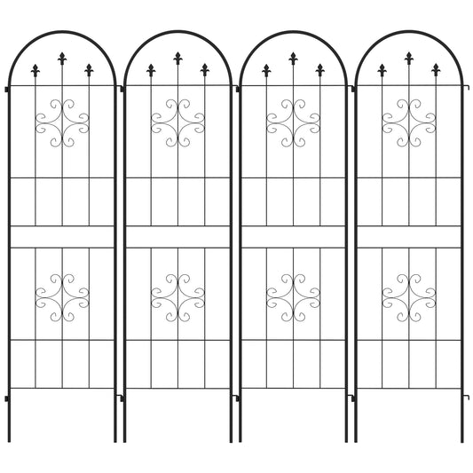 Metal Trellis Set of 4, Garden Trellis for Climbing Plants Support Frames, Arrow Design