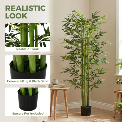 Indoor Fake Plants, Artificial Bamboo Tree with Adjustable Shape for Home Office Living Room Decor, Green