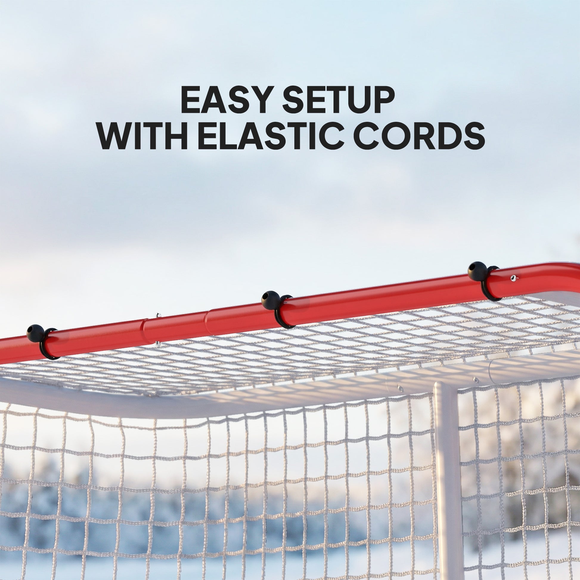Soozier Hockey Net, Easy Set Up Hockey Goal with Steel Frame, PE Mesh, Outdoor Hockey Training Equipment for Garden, Bac