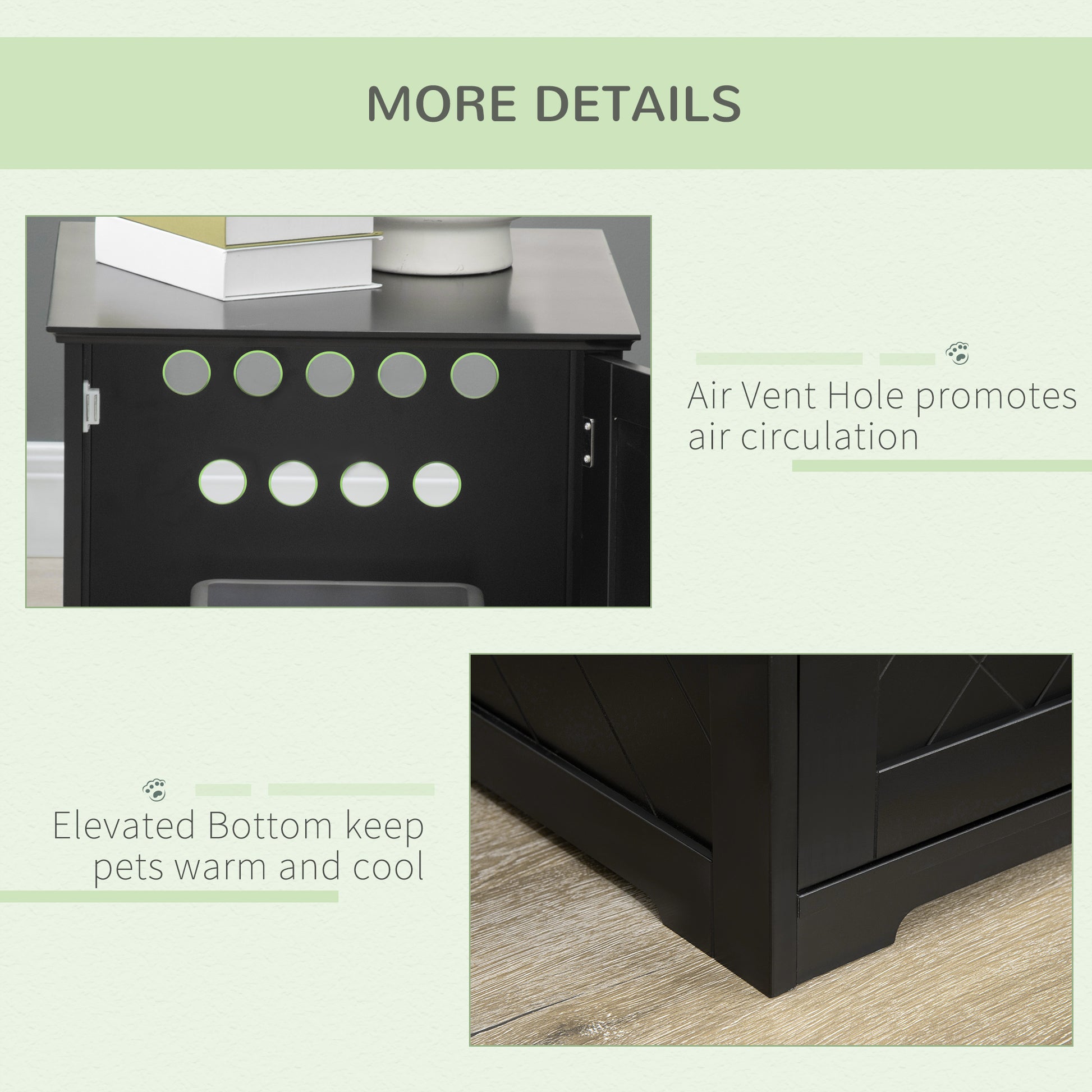 Cat Litter Box Enclosure End Table, Indoor Cat Washroom with Magnetic Door, Hidden Litter Box Nightstand with Large Tabl