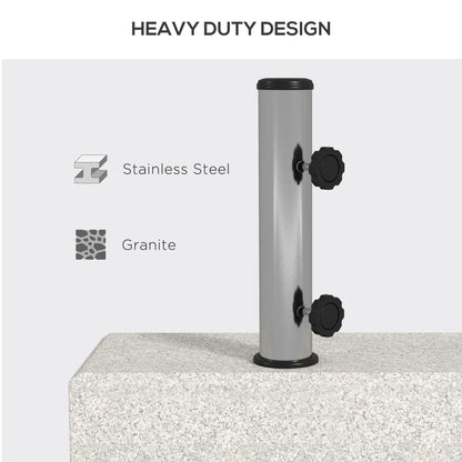 55 lbs Half Granite Parasol Base, Outdoor Umbrella Stand Weight for 1.3", 1.5", 1.9" Umbrella Poles, Grey