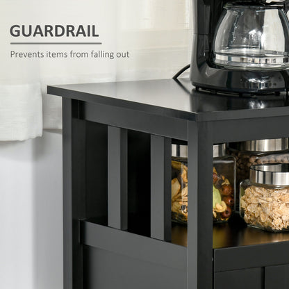 Sideboard Buffet Server Storage Cabinet Console Table with 2 Doors and Adjustable Shelves for Kitchen & Dining Room, Bla