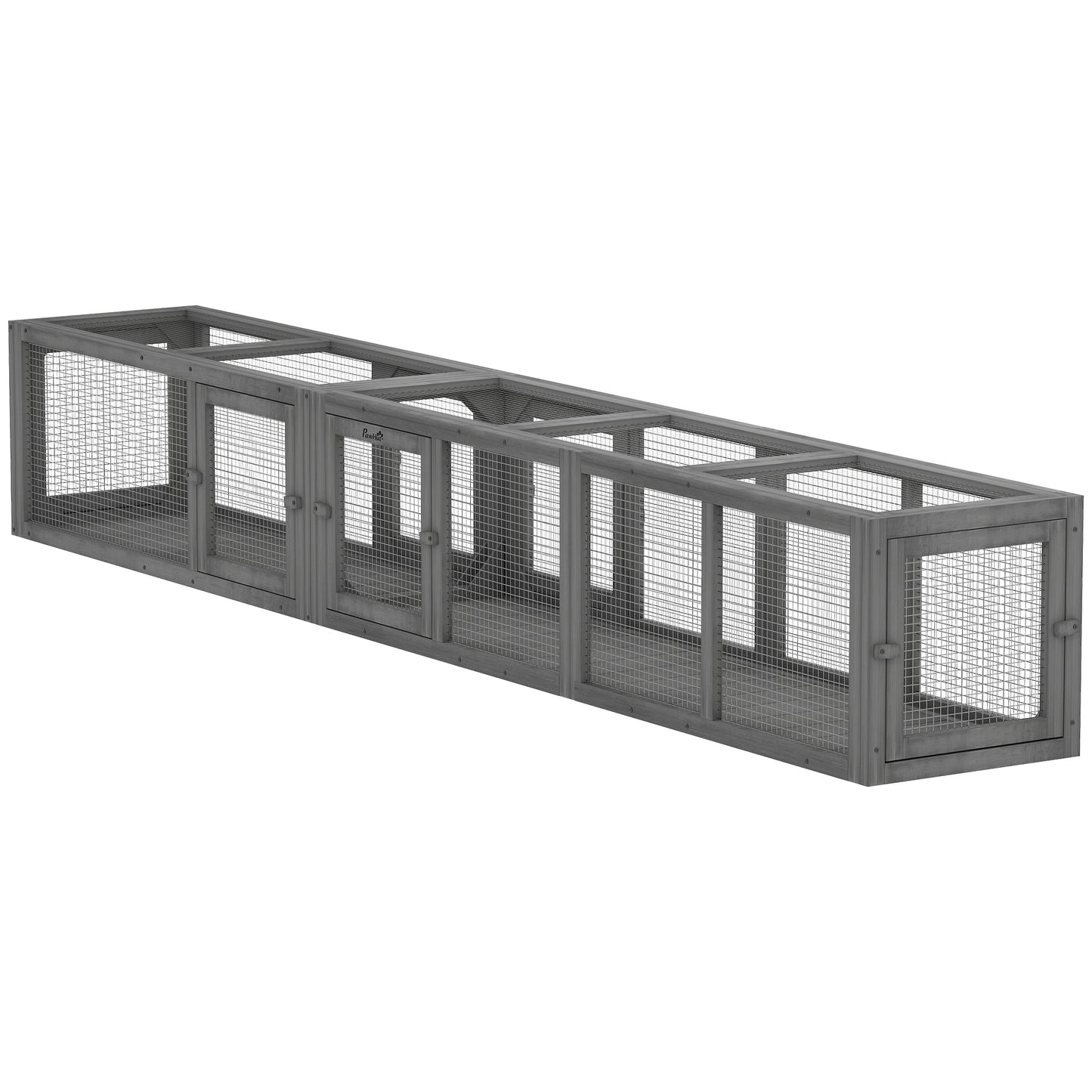 Cat Tunnel, Outdoor Cat Enclosure with Combinable Design, 8 Doors, 98" Kitty Toys for House, Window, Cage, Dark Grey