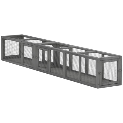 Cat Tunnel, Outdoor Cat Enclosure with Combinable Design, 8 Doors, 98" Kitty Toys for House, Window, Cage, Dark Grey