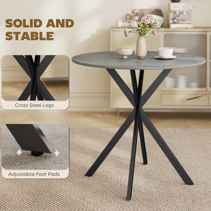 31.5" Industrial Round Dining Table - Distressed Grey