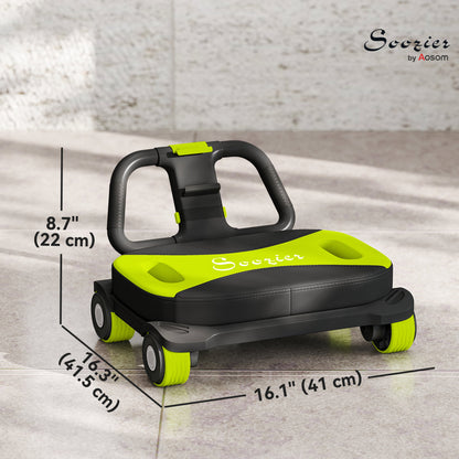 Soozier Ab Wheel Roller, Automatic Rebound Abdominal Wheel, Core Training Equipment with Phone Holder and Foldable Handl