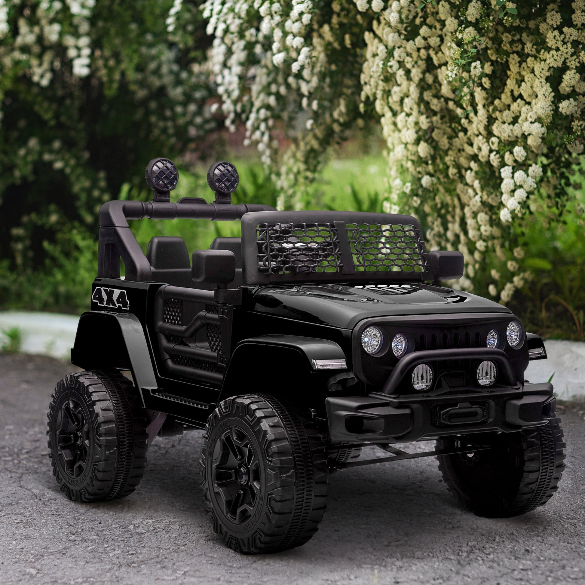 VarietyKart 12V Battery Powered Kids Ride On Car Off Road Truck Toy w/ Parent Remote, Black