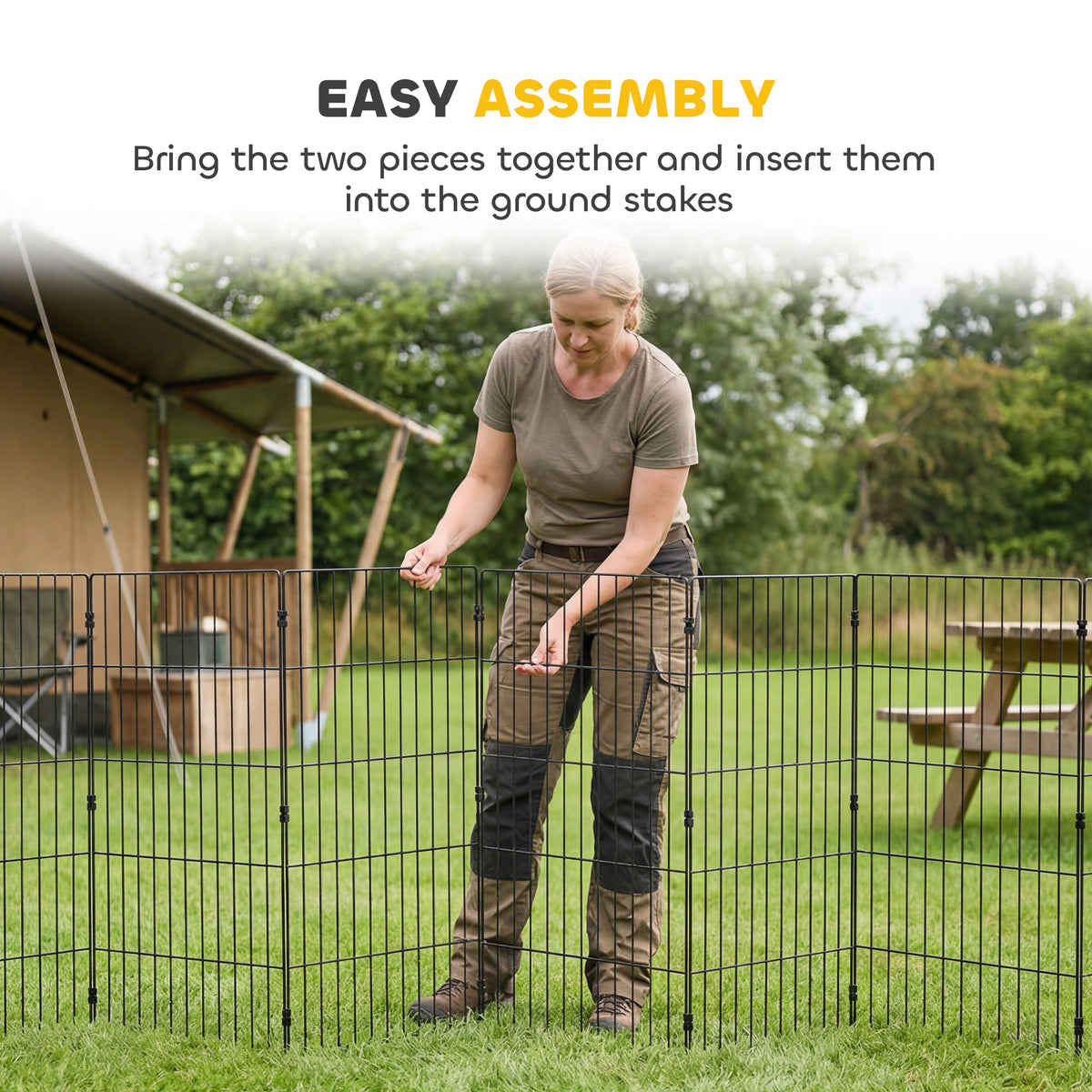 Foldable Metal Exercise Dog Playpen, Expandable Pet Fence for Small & Medium Dogs, 20" x 32", 8 Panels, Black