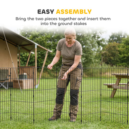 Foldable Metal Exercise Dog Playpen, Expandable Pet Fence for Small & Medium Dogs, 20" x 32", 8 Panels, Black