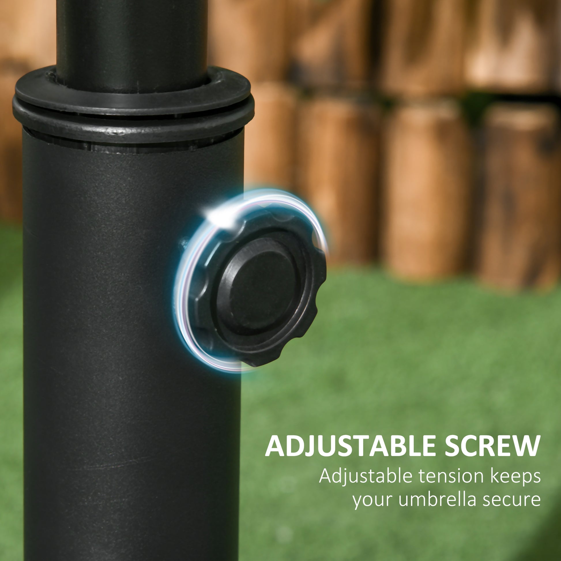 44 lb Cement Patio Umbrella Base, 19 in - Black - Image 3