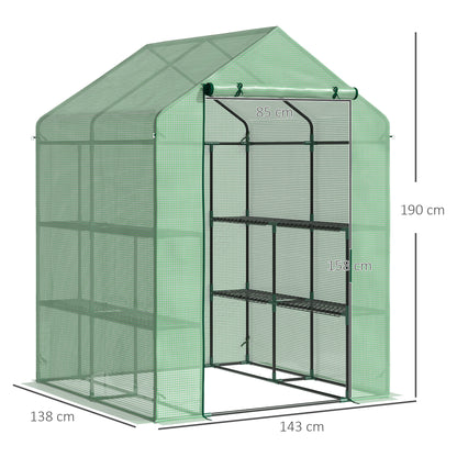 56" x 54" x 74" Walk-in Greenhouse Portable Garden Flower Seed Warm House with 8 Shelves, Outdoor Plant Growth Hot House