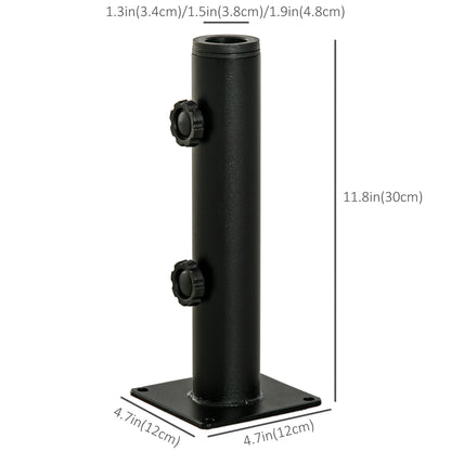 Deck Mount Umbrella Holder, Outdoor Umbrella Base Stand for Deck, Dock, Patios Garden, Pontoon, Black