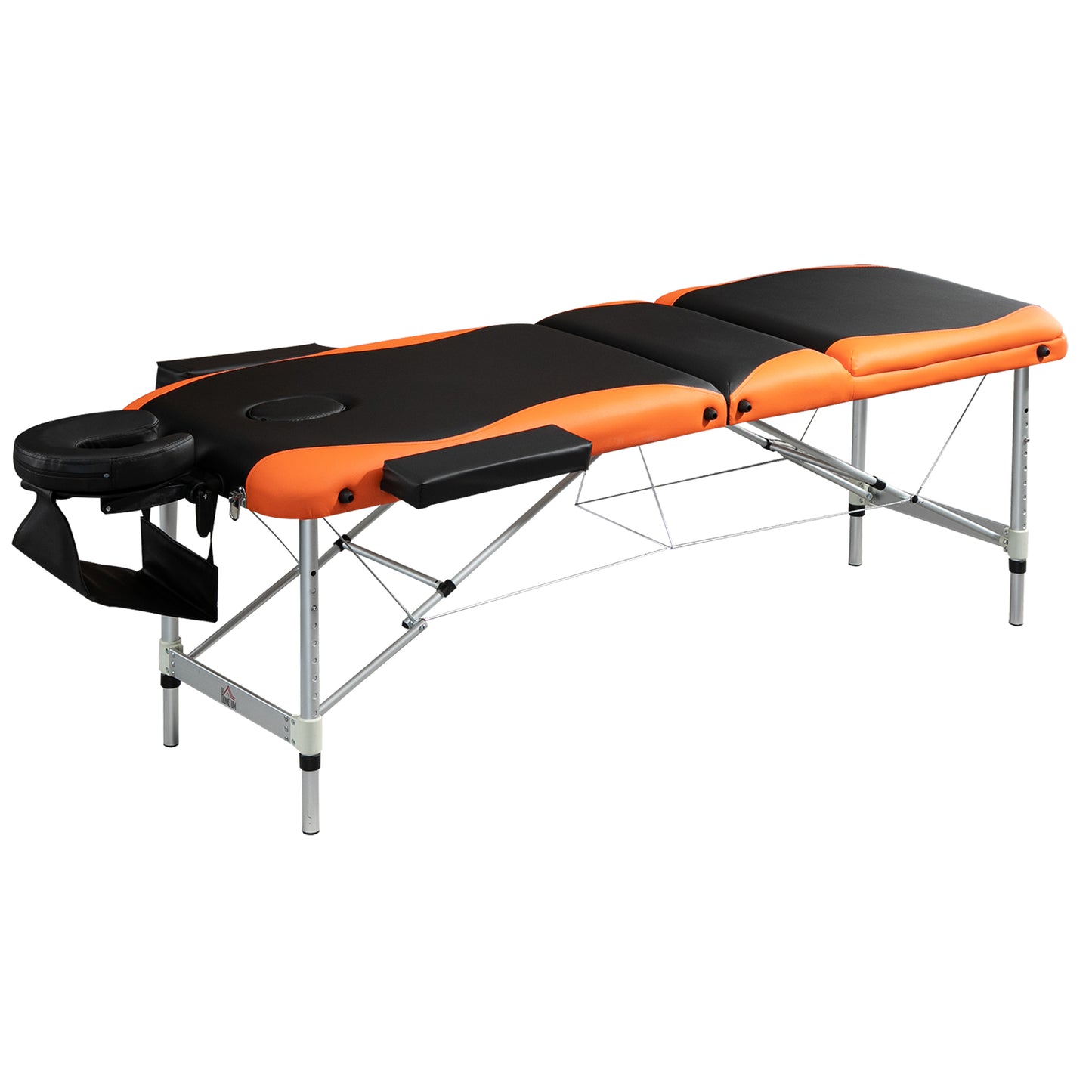 85 in 3-Section Foldable Massage Table - Black/Orange