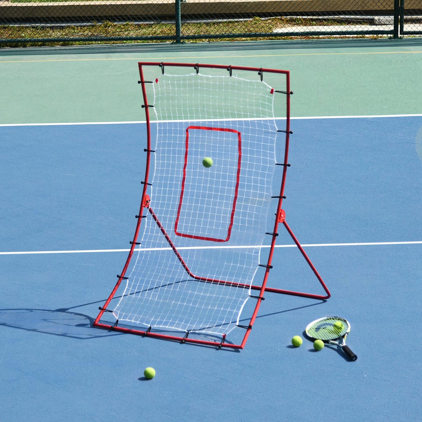 Soozier Pitch Back 5 Angles Adjustable Rebounder Net Goal Pitching and Throwing Practice Partner, Baseball/Soccer/Footba