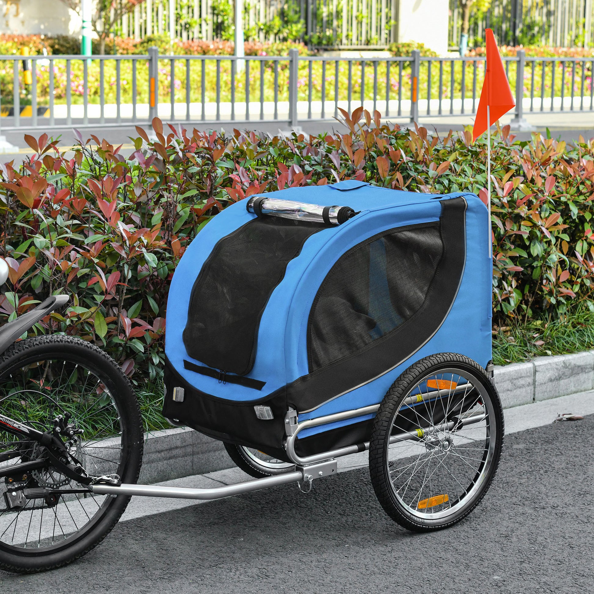 VarietyKart Dog Bike, Trailer Foldable Pet Cart, Bicycle Wagon, Cargo Carrier Attachment for Travelling w/ Safety Anchor