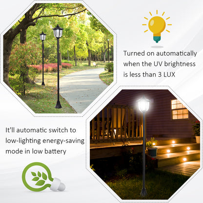 Solar Torch Lights Outdoor Garden Lighting 6 LED Water-Resist Auto On/Off 6 Hours