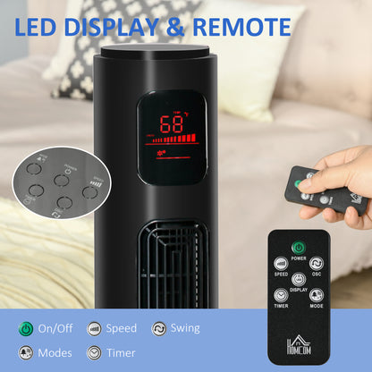 Freestanding Tower Fan Cooling for Home Bedroom with Oscillating, 3 Speed, 12h Timer, LED Sensor Panel, Remote Controlle