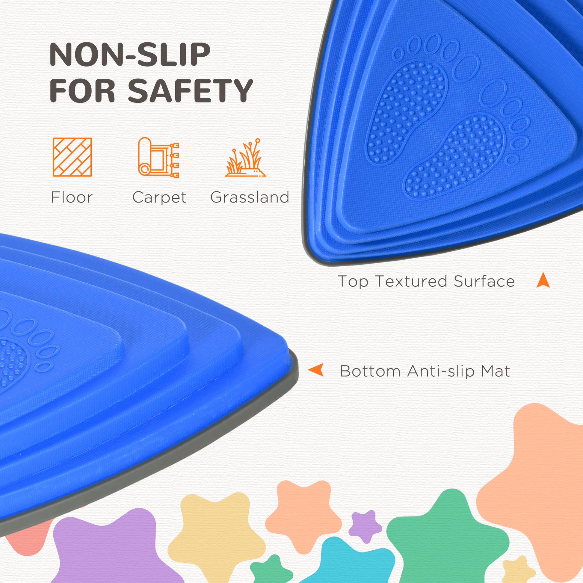 11 PCs Stepping Stones Kids with Non-slip Rubber, Stackable Balance Step Stones for Obstacle Course Sensory Play, Outdoo