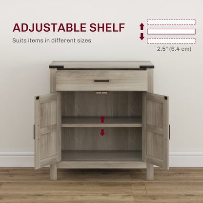 Sideboard Buffet Cabinet, Farmhouse Kitchen Storage Cabinet w/ Drawer and Shelf for Living Room, Entryway