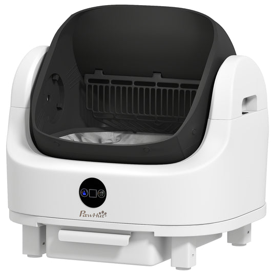 Open-Top Self Cleaning Cat Litter Box, Automatic Cat Litter Box with Integrated Safety Protection