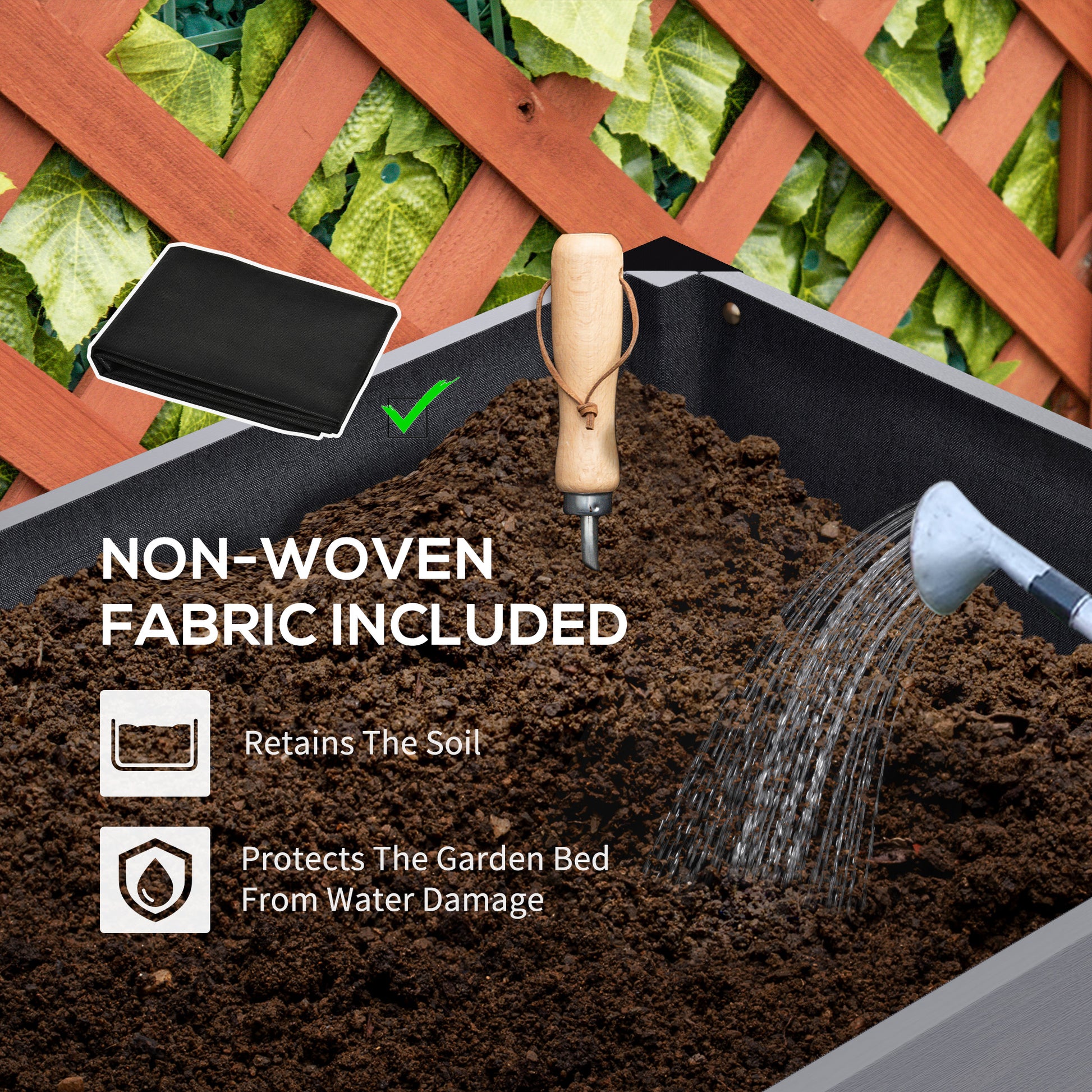 Raised Garden Bed, Elevated Planter Box, 47"x24"x29" with Legs, Metal Frame, Wooden Planter Pot for Backyard, Patio to G