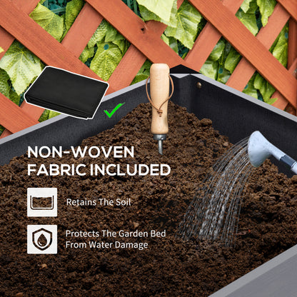 Raised Garden Bed, Elevated Planter Box, 47"x24"x29" with Legs, Metal Frame, Wooden Planter Pot for Backyard, Patio to G