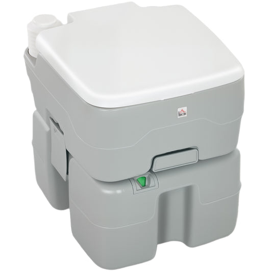 Outdoor Portable Travel Toilet Flushable Tank with Level Indicator  3 Way Pistol for Camping Boating Roadtripping 5.3 Ga