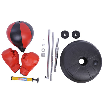 Soozier Adjustable Kids Training Boxing Punching Ball Bag Freestanding Portable Relieves Stress with Gloves