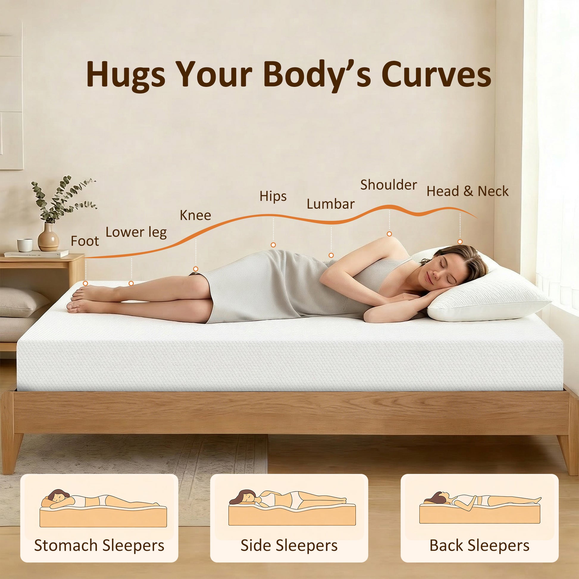 Full Mattress 8 Inch Memory Foam Mattress in a Box, Pressure Relief & Lumbar Support, CertiPUR-US Certified, Medium Firm