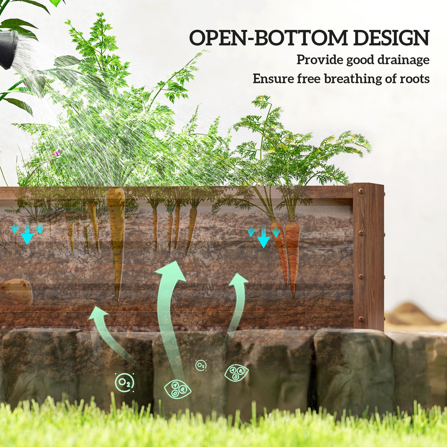 L-Shaped Raised Garden Bed, 82" x 109" x 12" Galvanized Steel Planter Box with Multi-reinforced Rods for Vegetables, Flo