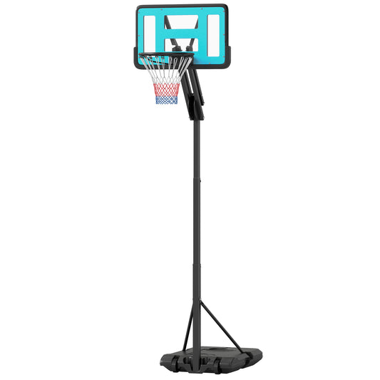 Soozier Basketball Hoop Outdoor, Basketball Hoop and Stand with Weighted Base and Shatterproof Backboard, 57.5"-92.9", B