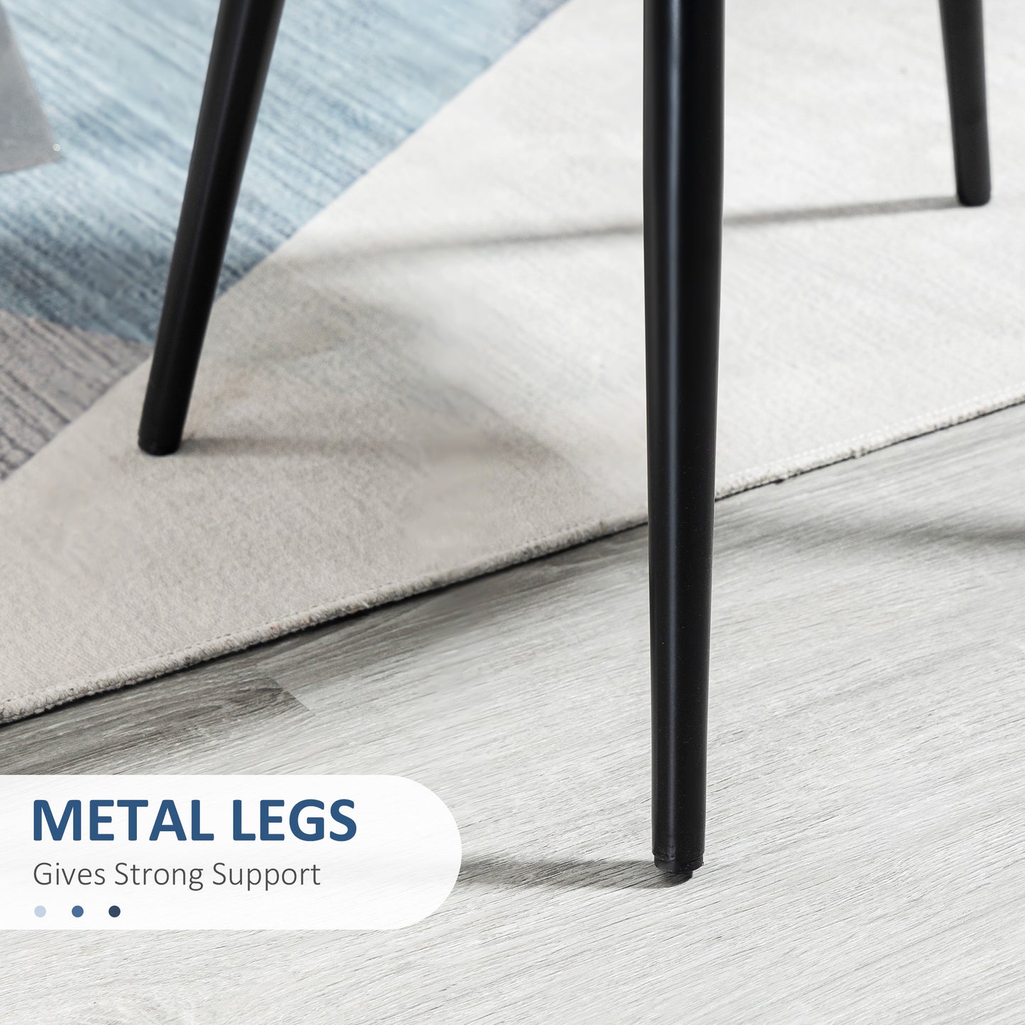 Modern Dining Chairs, Mid-Back Velvet-touch Upholstery Side Chair, Table Chair for Living Room, Dining Room, Dark Blue, 