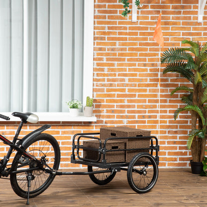VarietyKart Bike Trailer, Bicycle Cargo Carrier with Suspension, Triple Safety Features, 16" Wheels, Hitch, Steel Frame,