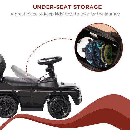 VarietyKart Mercedes-Benz G350 Licensed Push Car, 3-in-1 Toddler Sliding Car with Horn, Steering, Foot Rest, Seat Storag