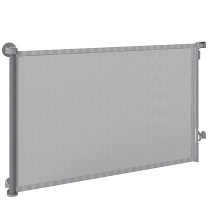 Retractable Dog Gate, 36.6" Tall,  Extends to 55" Wide, Mesh Pet Gate with Single Hand Operation, for Stairs, Doorways