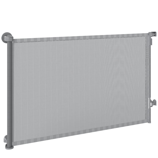 Retractable Dog Gate, 36.6" Tall,  Extends to 55" Wide, Mesh Pet Gate with Single Hand Operation, for Stairs, Doorways