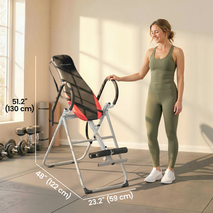 Soozier Inversion Table, Heavy Duty Folding Inversion Table with Adjustable Ankle Lock and Safety Belt for Pain Relief T