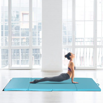 Soozier 4'x8'x2" Folding Gymnastics Tumbling Mat, Exercise Mat with Carrying Handles for Yoga, MMA, Martial Arts, Stretc