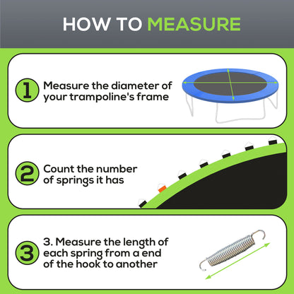 Soozier Trampoline Replacement Mat, Fits 14' Trampoline w/ 80 V-Hooks & 5.5" Springs (Spring & Frame not Included), Gree
