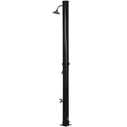 5.3 Gallons Solar Shower with Rotating Rainfall, Temperature Adjustment, 2 Section Outdoor Shower for Backyard, Black