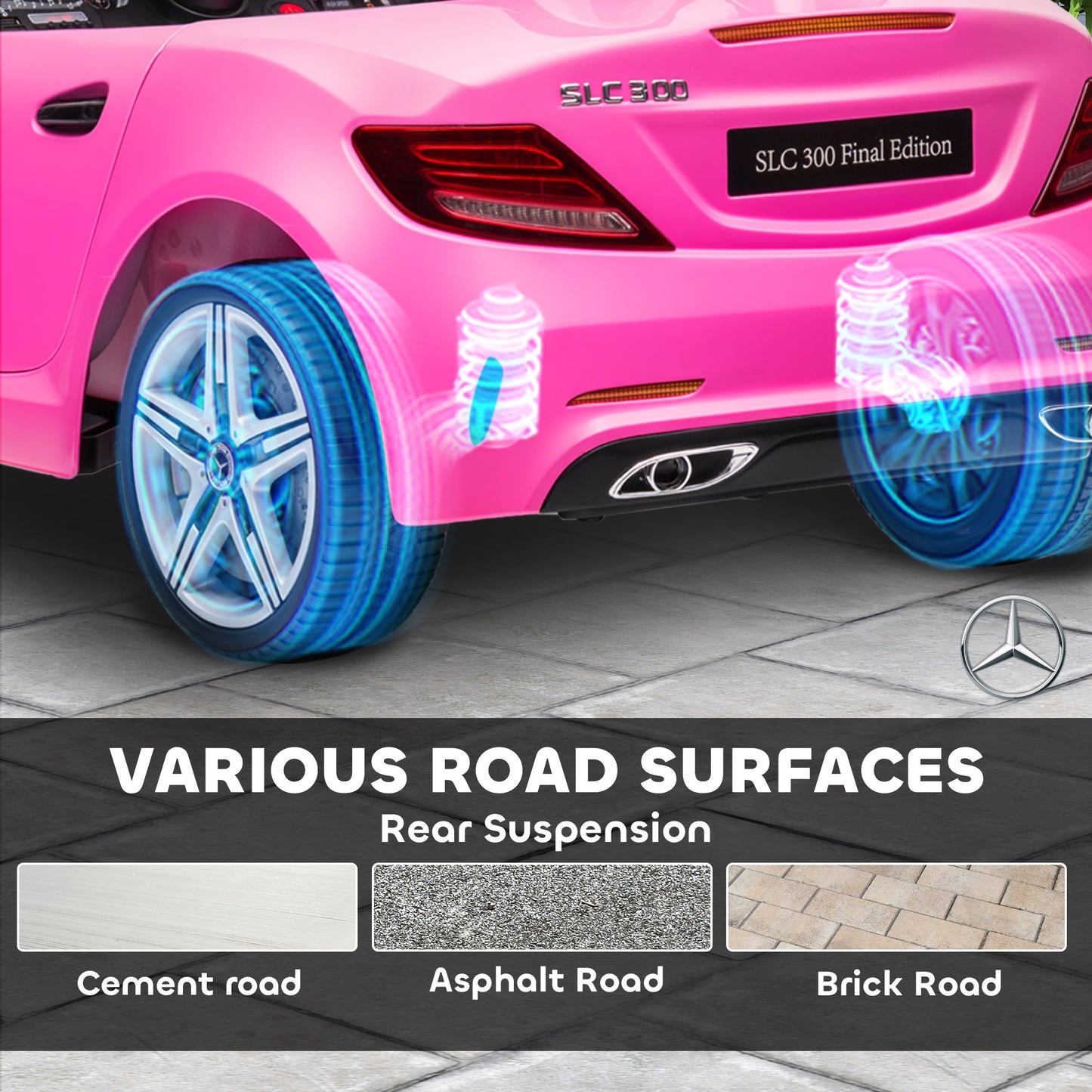 VarietyKart 12V Ride On Car with Parent Remote Control Two Motors Music Lights Suspension Wheels for 3-6 Years Pink