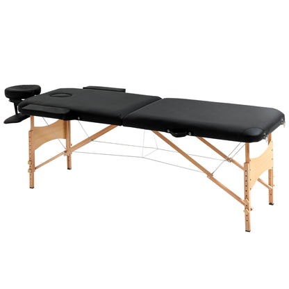 Height Adjustable Professional Salon Spa Facial Couch Bed, Portable Folding Massage Table, Black