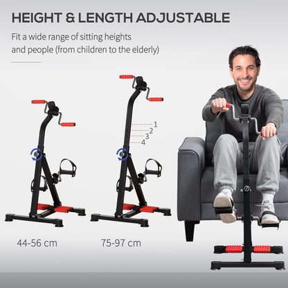 Soozier Pedal Exerciser, Hand Arm Knee and Leg Exercise Machine, Height-adjustable, with LCD Display and Foot Massage Ro