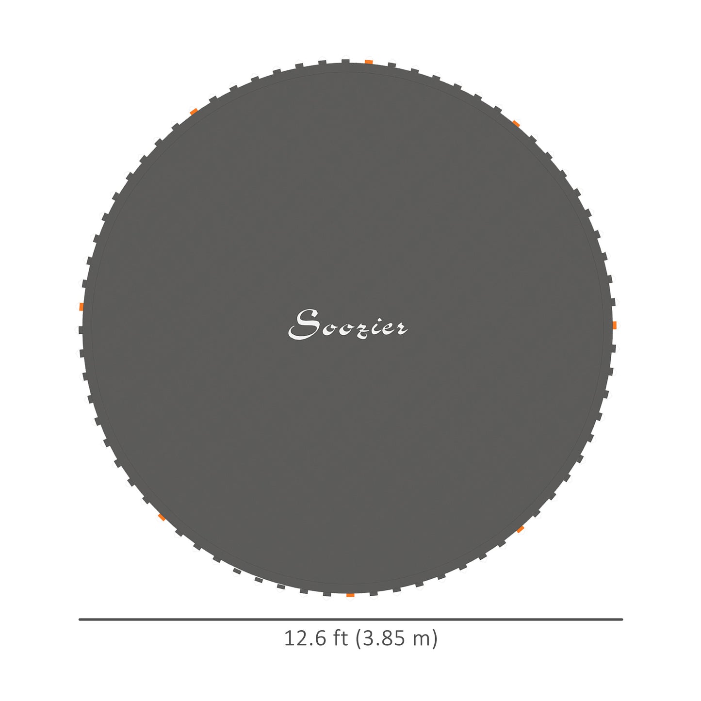 Soozier Trampoline Replacement Mat, Fits 14' Trampoline w/ 80 V-Hooks & 5.5" Springs (Spring & Frame not Included), Blac
