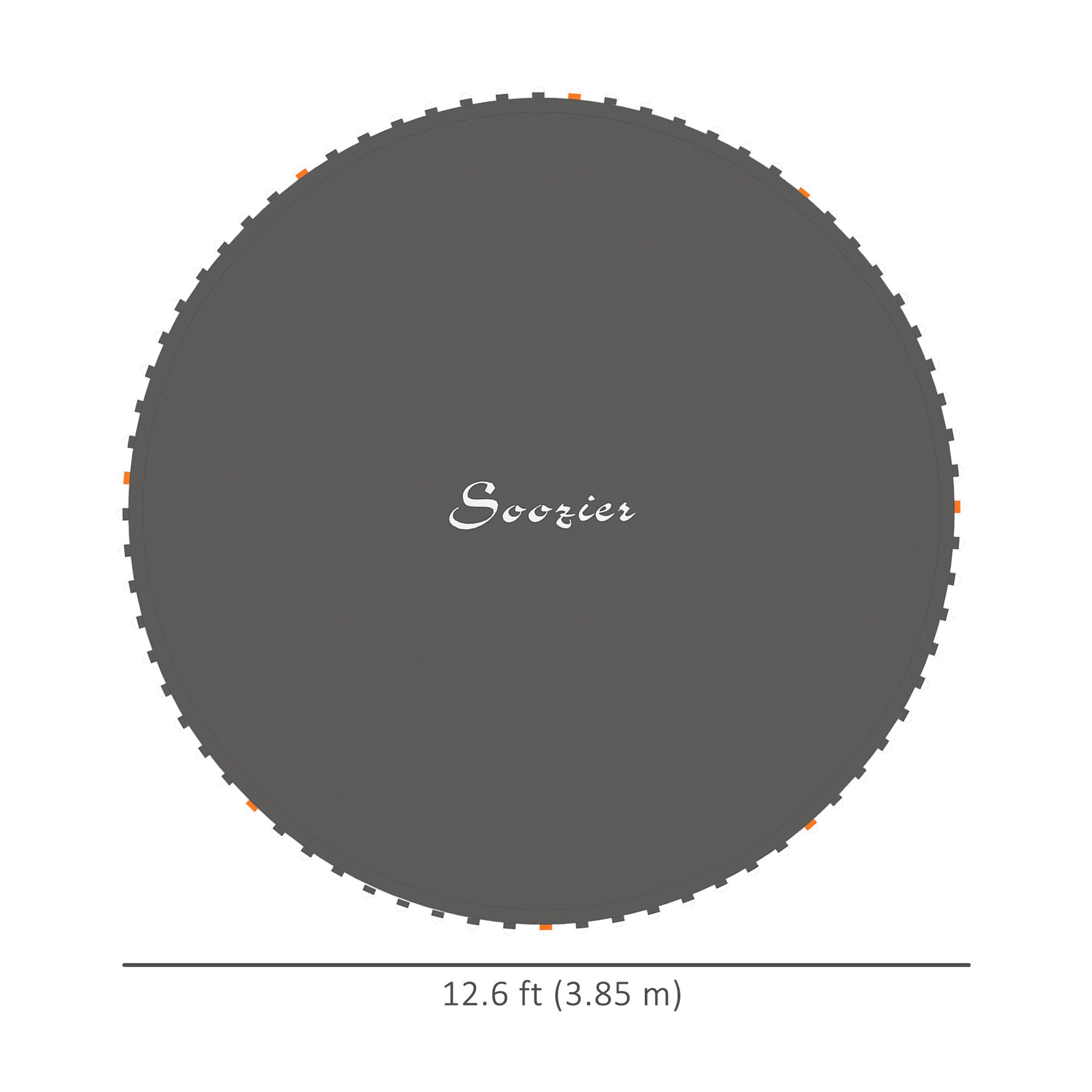 Soozier Trampoline Replacement Mat, Fits 14' Trampoline w/ 80 V-Hooks & 5.5" Springs (Spring & Frame not Included), Blac