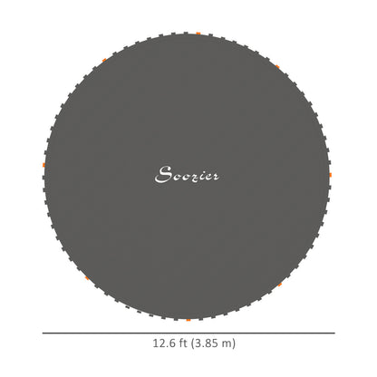 Soozier Trampoline Replacement Mat, Fits 14' Trampoline w/ 80 V-Hooks & 5.5" Springs (Spring & Frame not Included), Blac